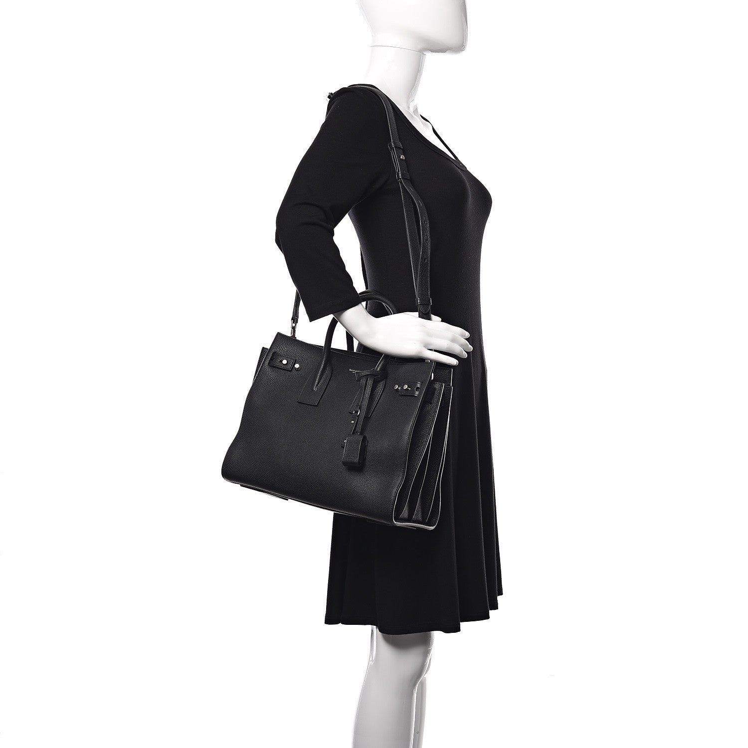 Saint Laurent Grained Calfskin Small Supple Sac De Jour Black 2 of 13