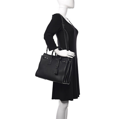 Saint Laurent Grained Calfskin Small Supple Sac De Jour Black 2 of 13