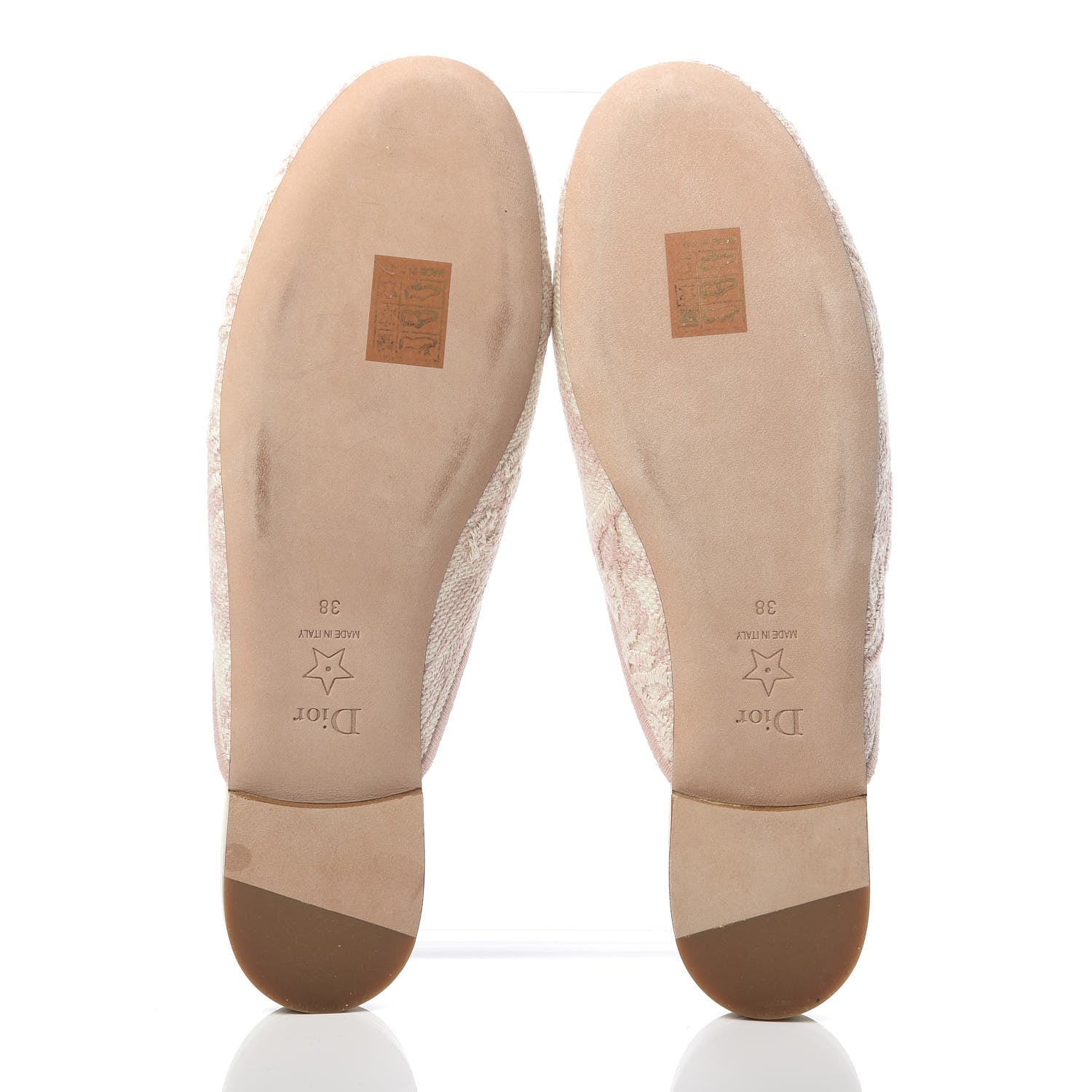 Christian Dior Canvas Toile De Jouy Embroidered Dior Off Flat Mules 38 Light Pink 5 of 9