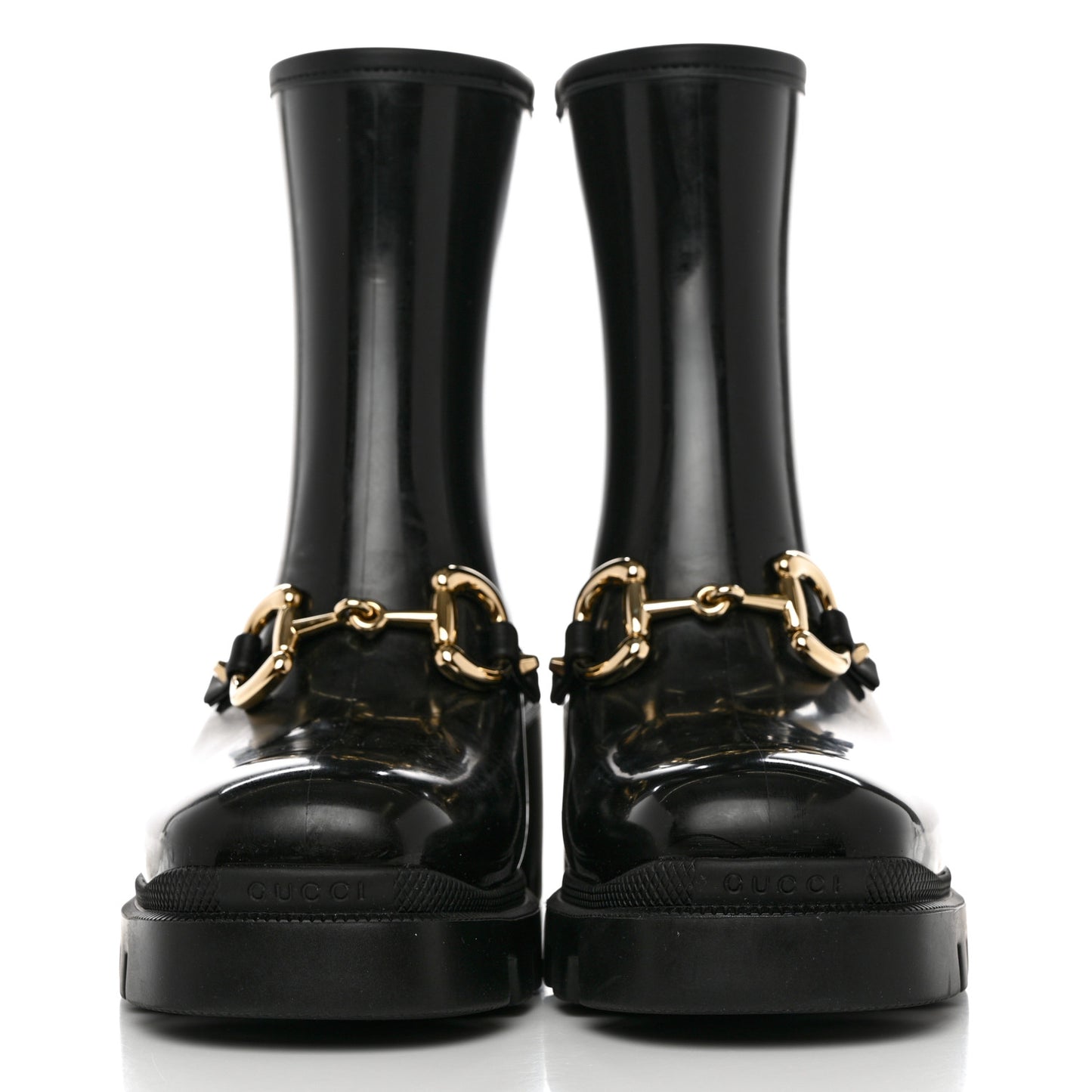 Rubber Womens Horsebit Ankle Boots 39 Black