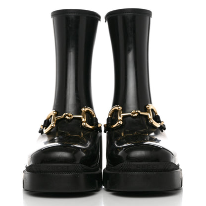 Gucci Rubber Womens Horsebit Ankle Boots 39 Black 2 of 9