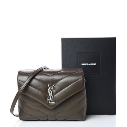 Saint Laurent Calfskin Y Quilted Monogram Toy Loulou Crossbody Bag Faggio 11 of 11