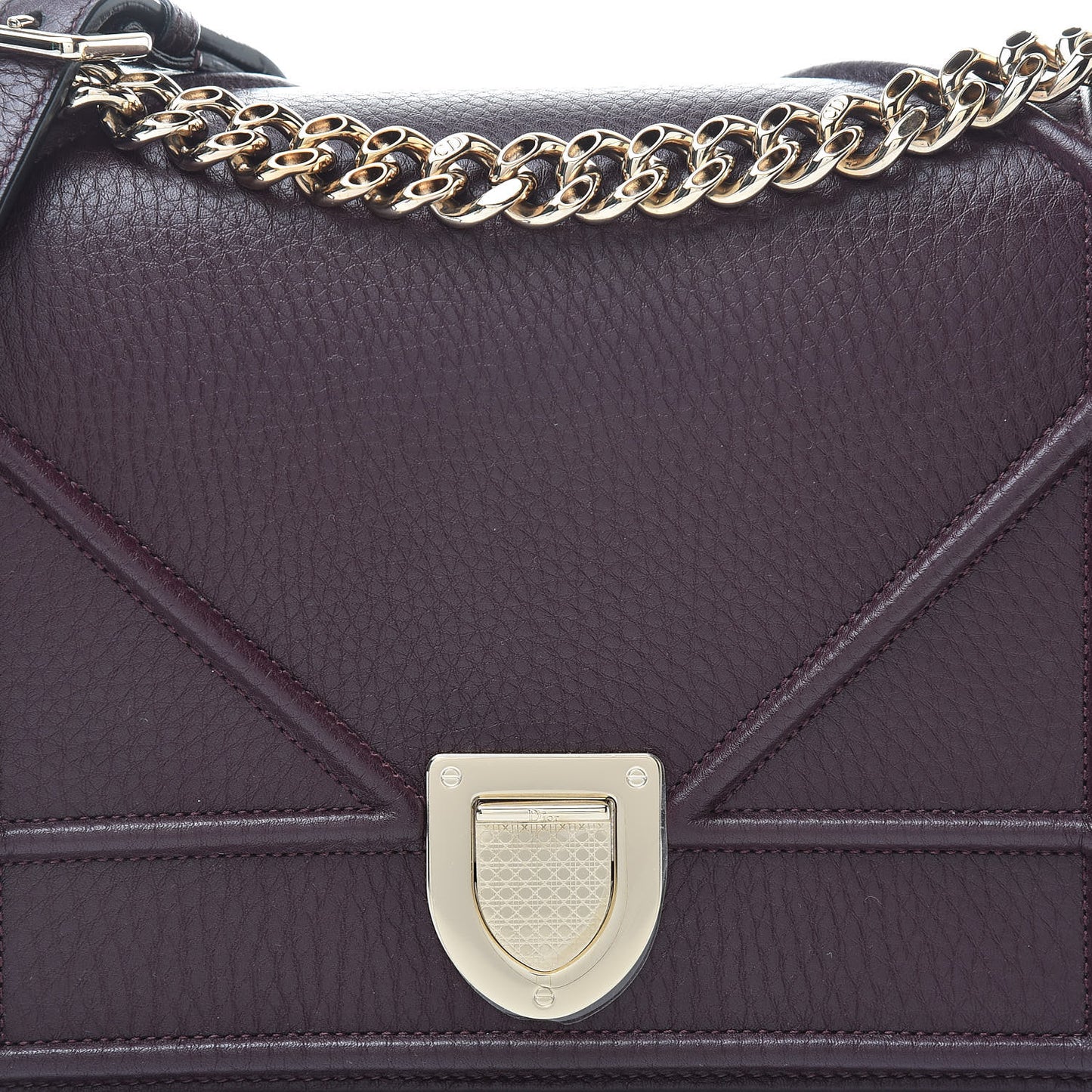 Grained Calfskin Medium Diorama Flap Bag Amaranth