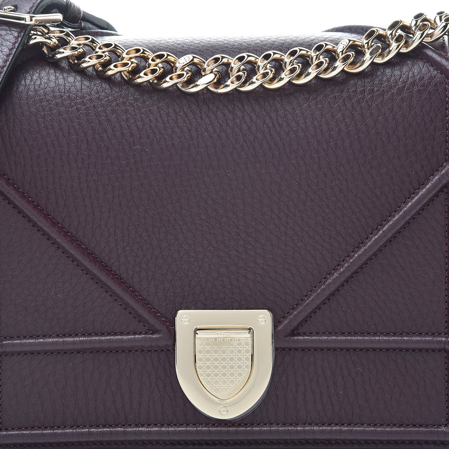 Christian Dior Grained Calfskin Medium Diorama Flap Bag Amaranth 9 of 12