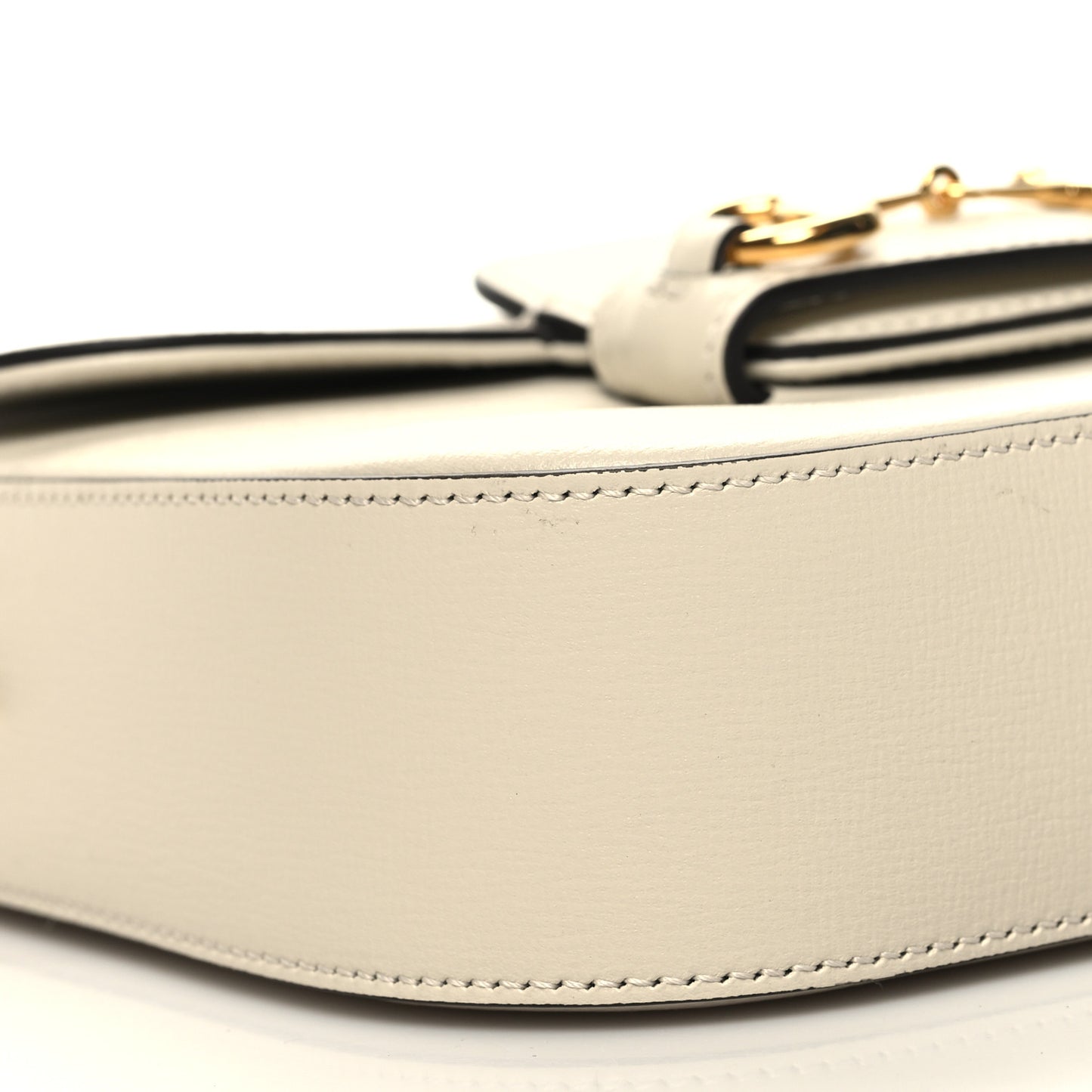 Azalea Calfskin Web Mini Horsebit 1955 Shoulder Bag Mystic White