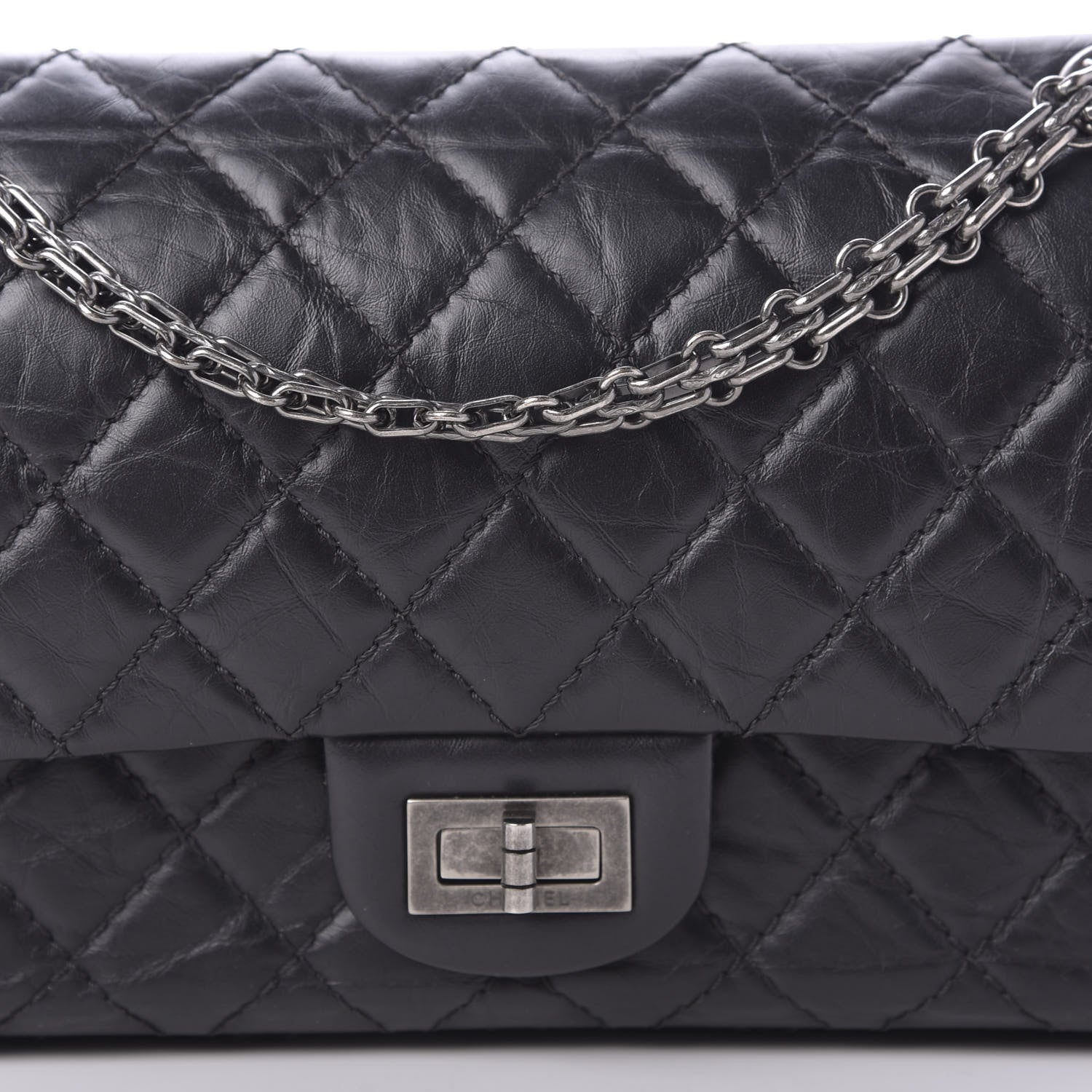 Chanel Aged Calfskin Quilted 2.55 Reissue 225 Flap Black 10 of 11
