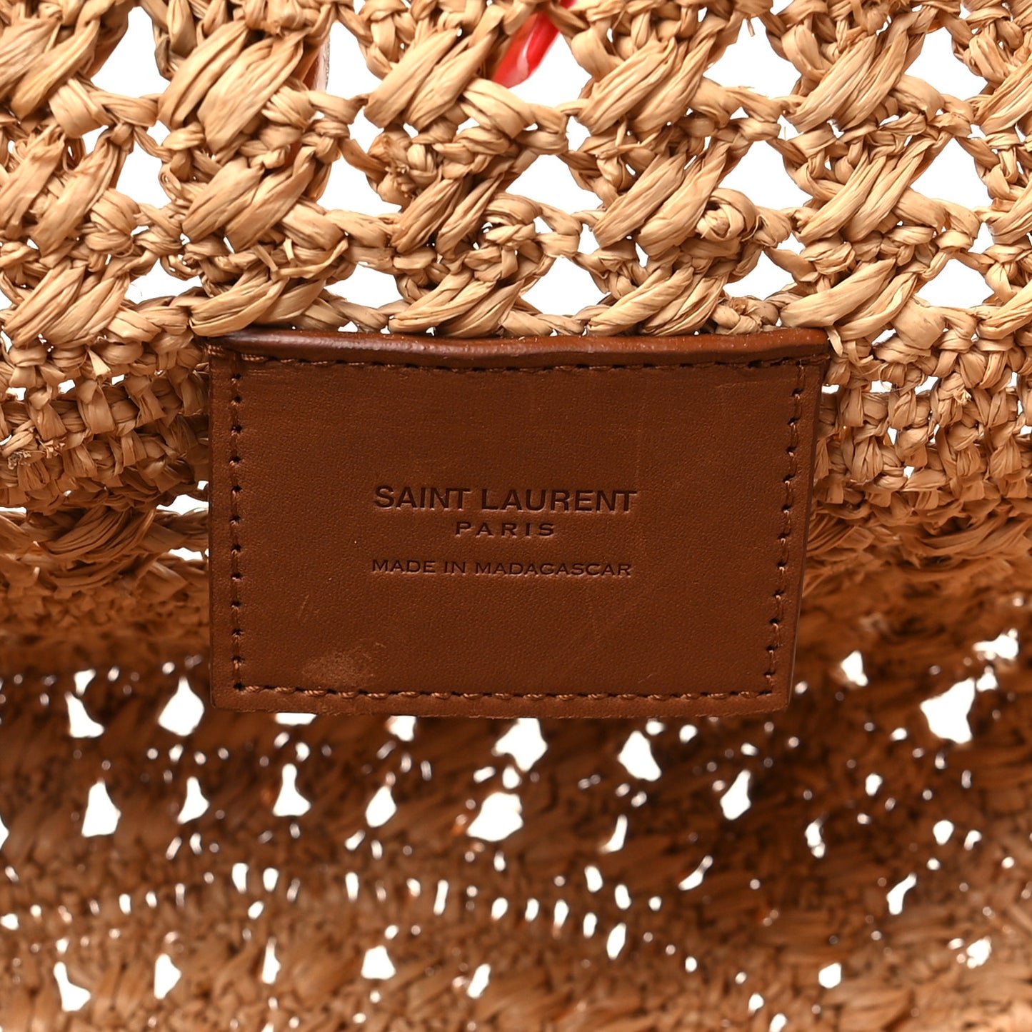Raffia Calfskin Small Panier Tote Naturel