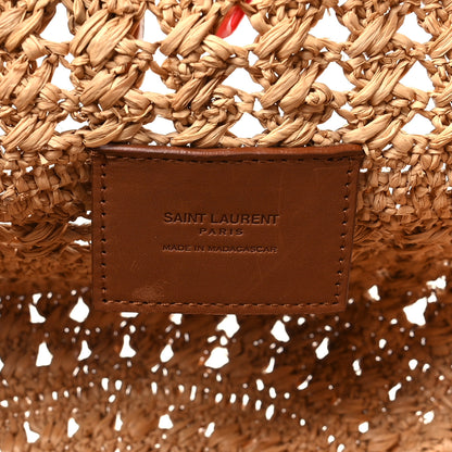 Saint Laurent Raffia Calfskin Small Panier Tote Naturel 6 of 10