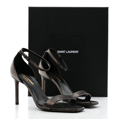 Saint Laurent Evora Amber 85 Astrap Sandals 38 Gunmetal 9 of 9