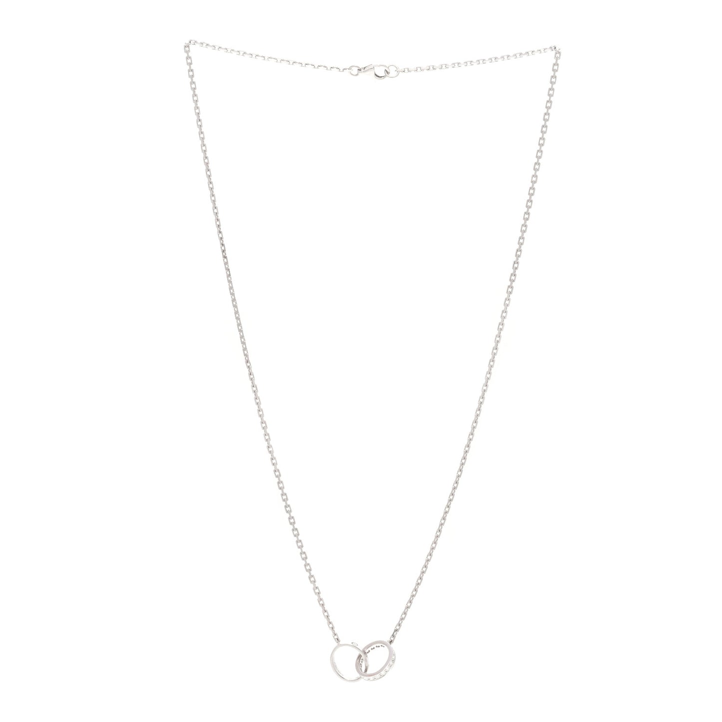 18K White Gold Diamond Interlocking LOVE Necklace