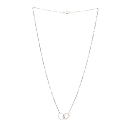 Cartier 18K White Gold Diamond Interlocking LOVE Necklace 3 of 6