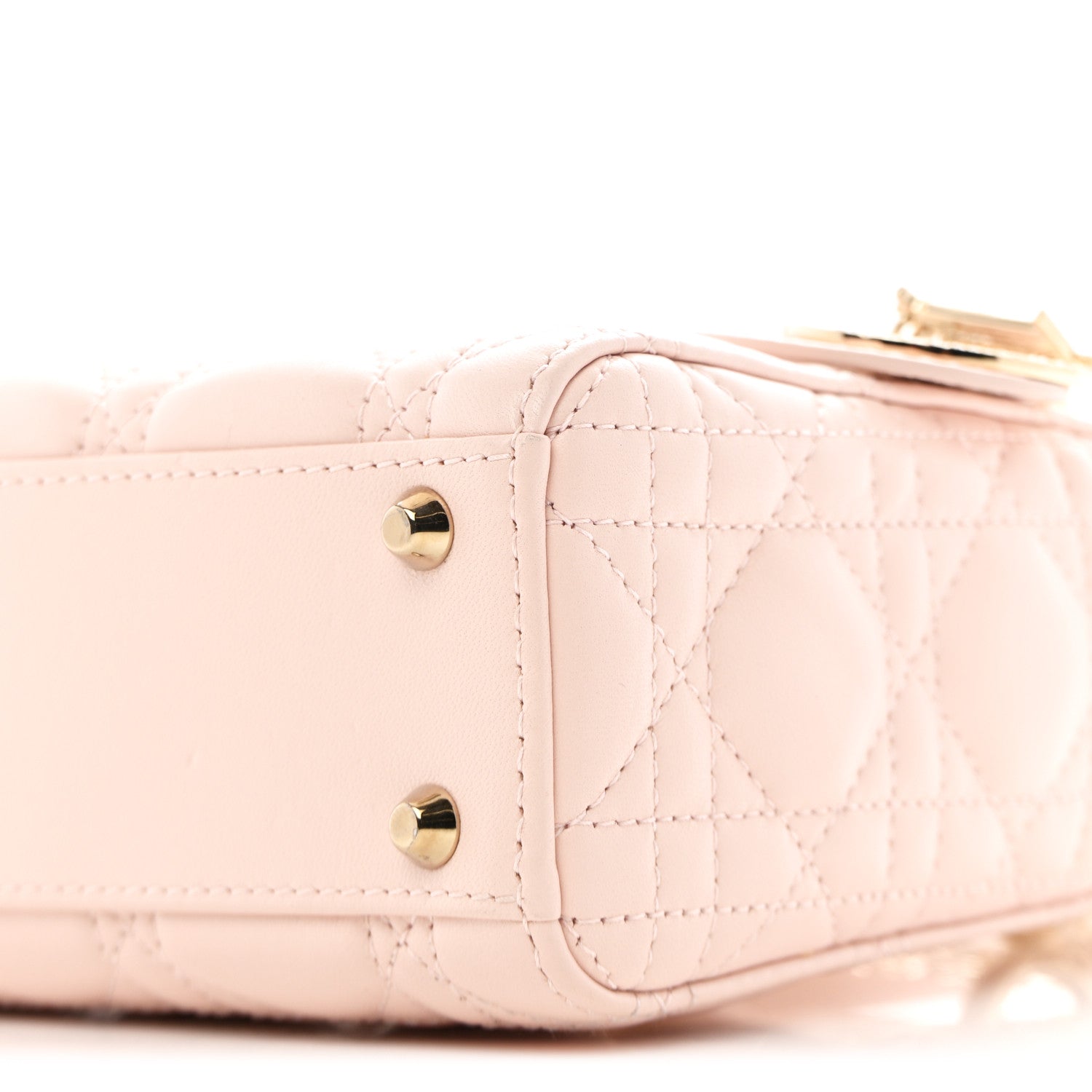 Christian Dior Lambskin Cannage Crystal Mini Lady Dior Powder Pink 10 of 10