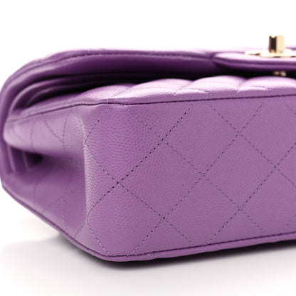 Chanel Caviar Quilted Small Double Flap Purple 9 of 10