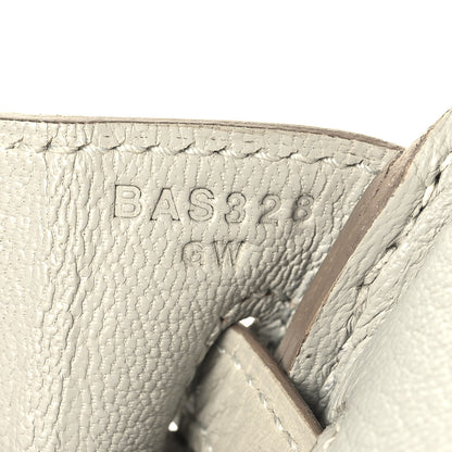 Hermes Togo Horseshoe Birkin 25 Craie Gris Tourterelle 7 of 13