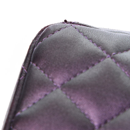 Chanel Metallic Lambskin Quilted Mini Rectangular Flap Purple 10 of 12