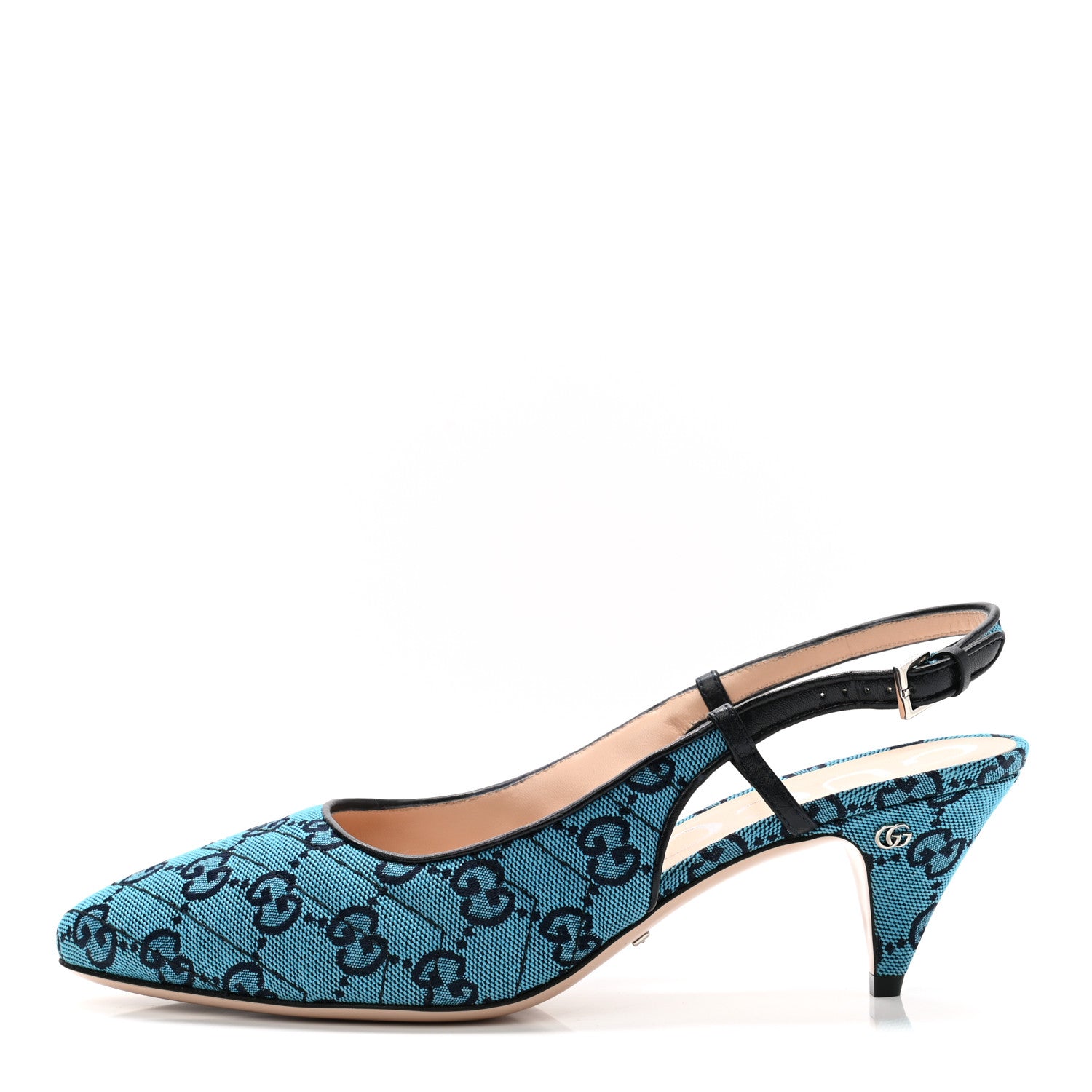 Gucci Monogram Multicolor Matelasse Nappa Double G 55mm Slingback Pumps 38.5 Light Blue 1 of 9