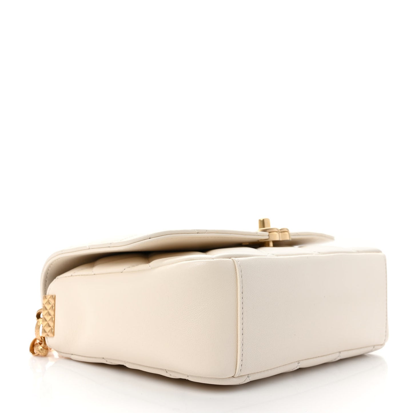 Lambskin Quilted CC Coin Flap Bag White