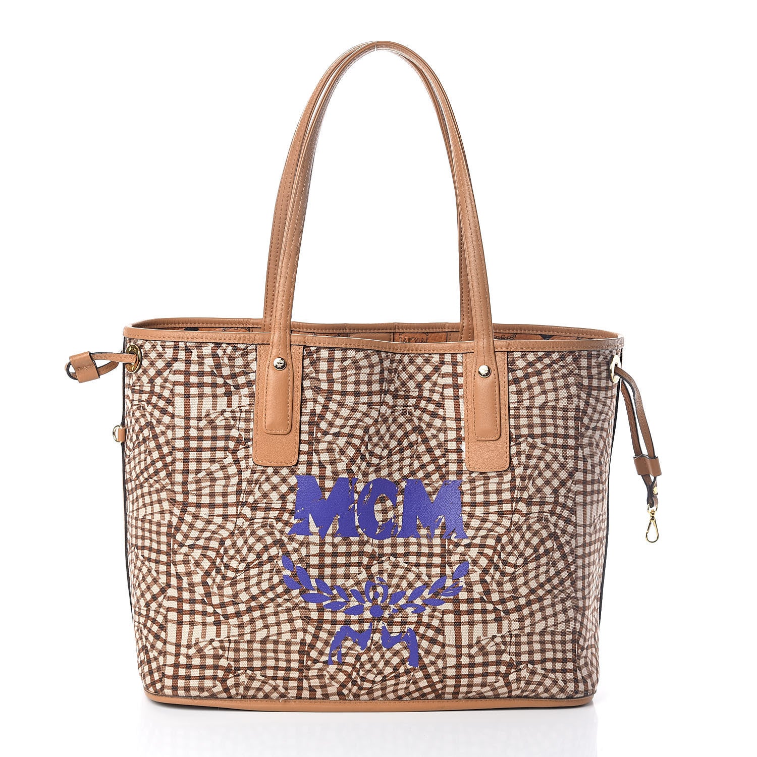 MCM Visetos Medium Liz Reversible Shopper Tote Cognac 5 of 15