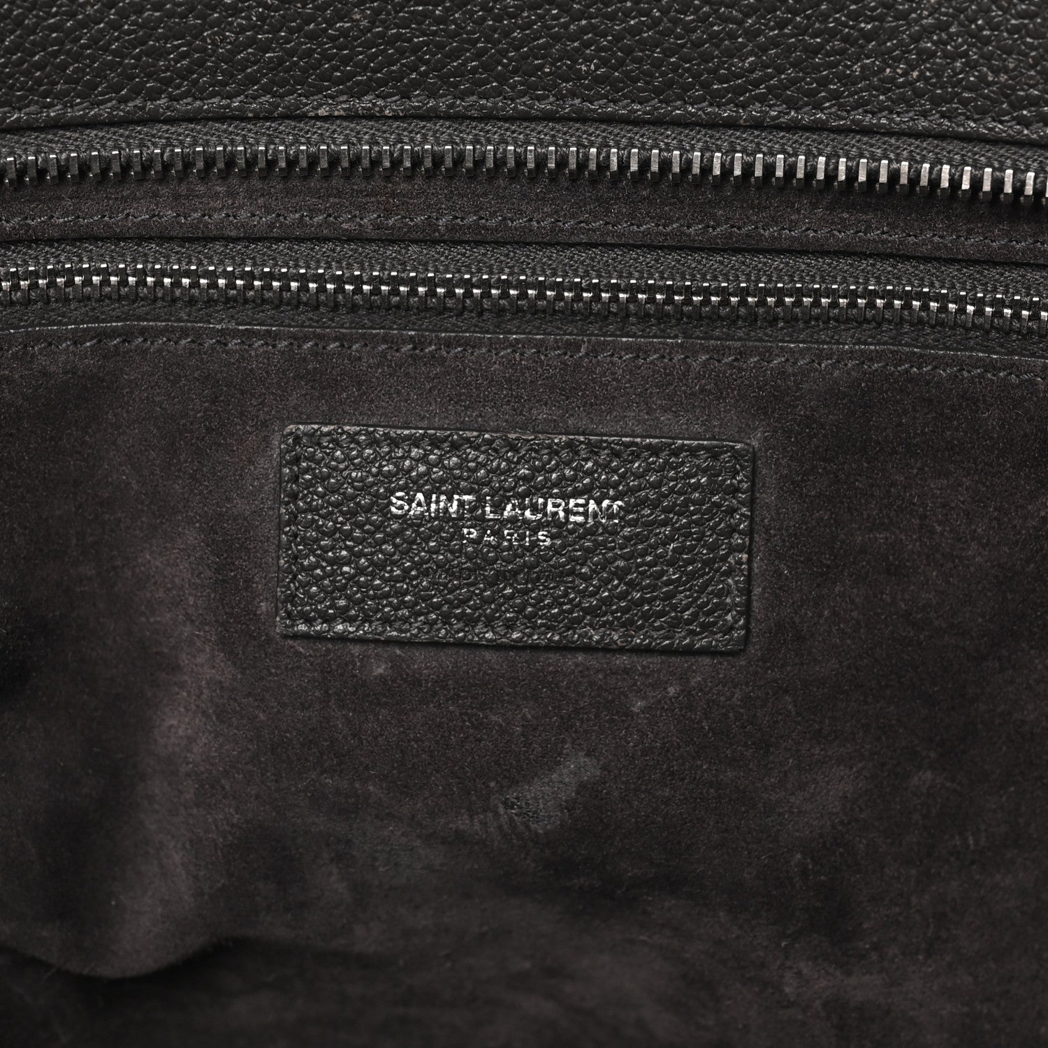 Saint Laurent Grained Calfskin Medium Cabas Rive Gauche Coal 5 of 11