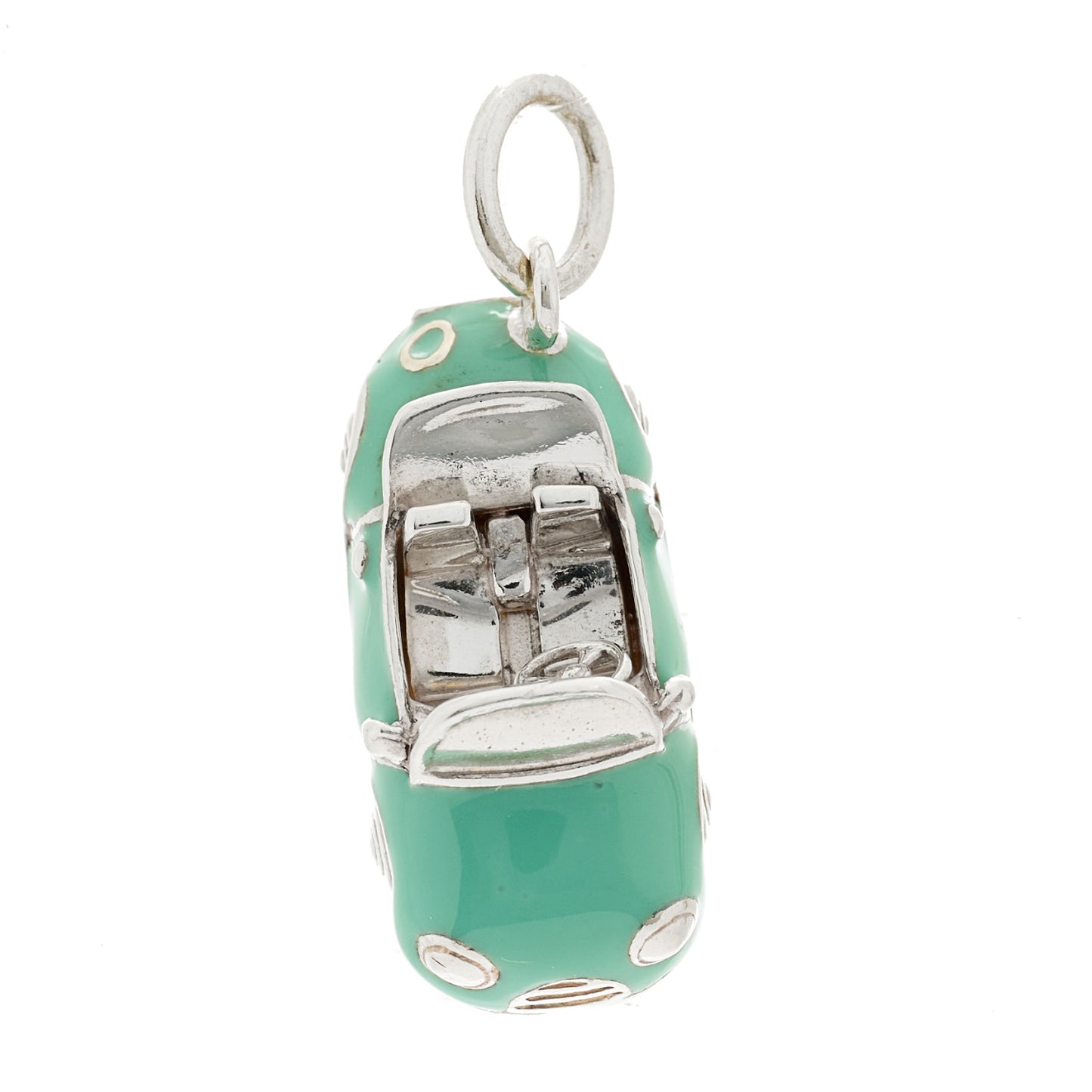 Sterling Silver Enamel Car Charm Blue