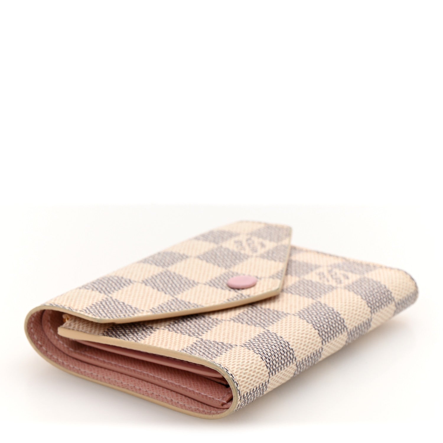 Louis Vuitton Damier Azur Victorine Wallet Rose Ballerine 4 of 7
