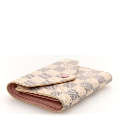 Louis Vuitton Damier Azur Victorine Wallet Rose Ballerine 4 of 7
