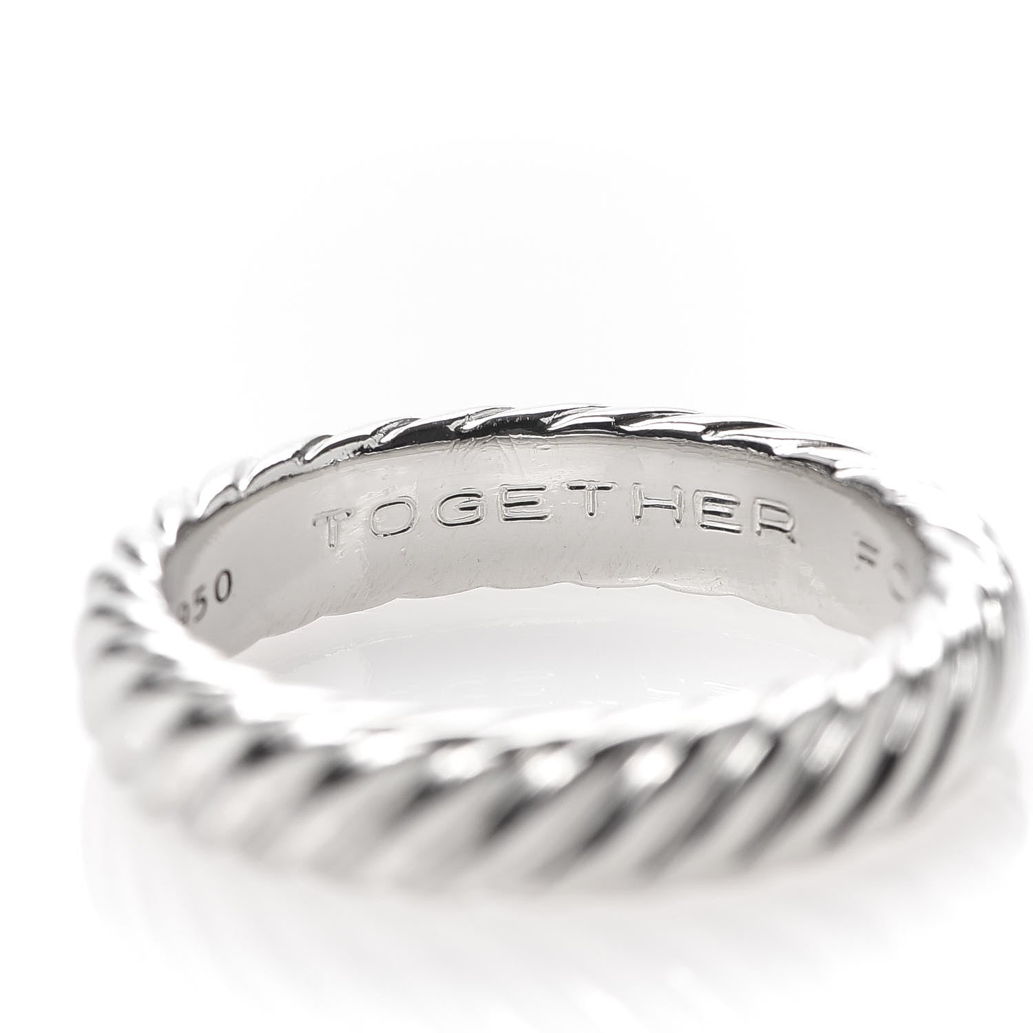 David Yurman Platinum 5mm Cable Wedding Band Ring 57 8 5 of 6