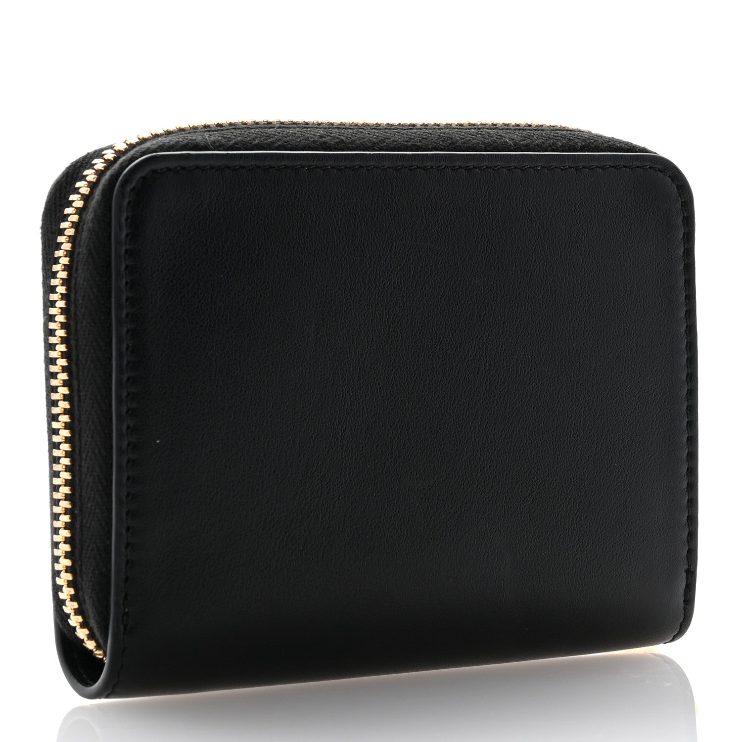 Celine Calfskin Triomphe Zipped Compact Wallet Black 3 of 9