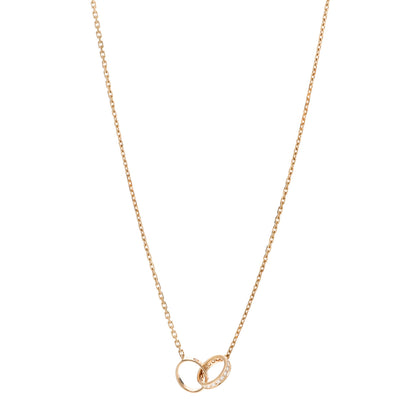Cartier 18K Yellow Gold Diamond Interlocking LOVE Necklace 1 of 5