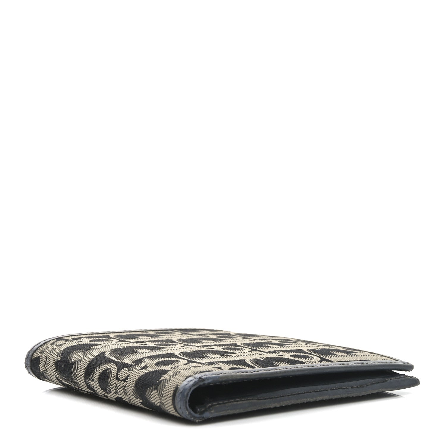 Christian Dior Monogram Compact Wallet Black 4 of 6