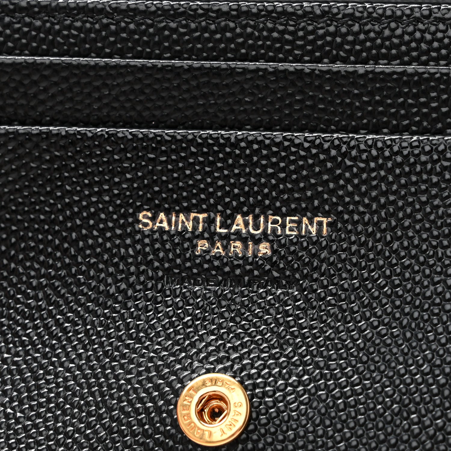 Saint Laurent Grain De Poudre Matelasse Chevron Monogram Card Case Black 6 of 10