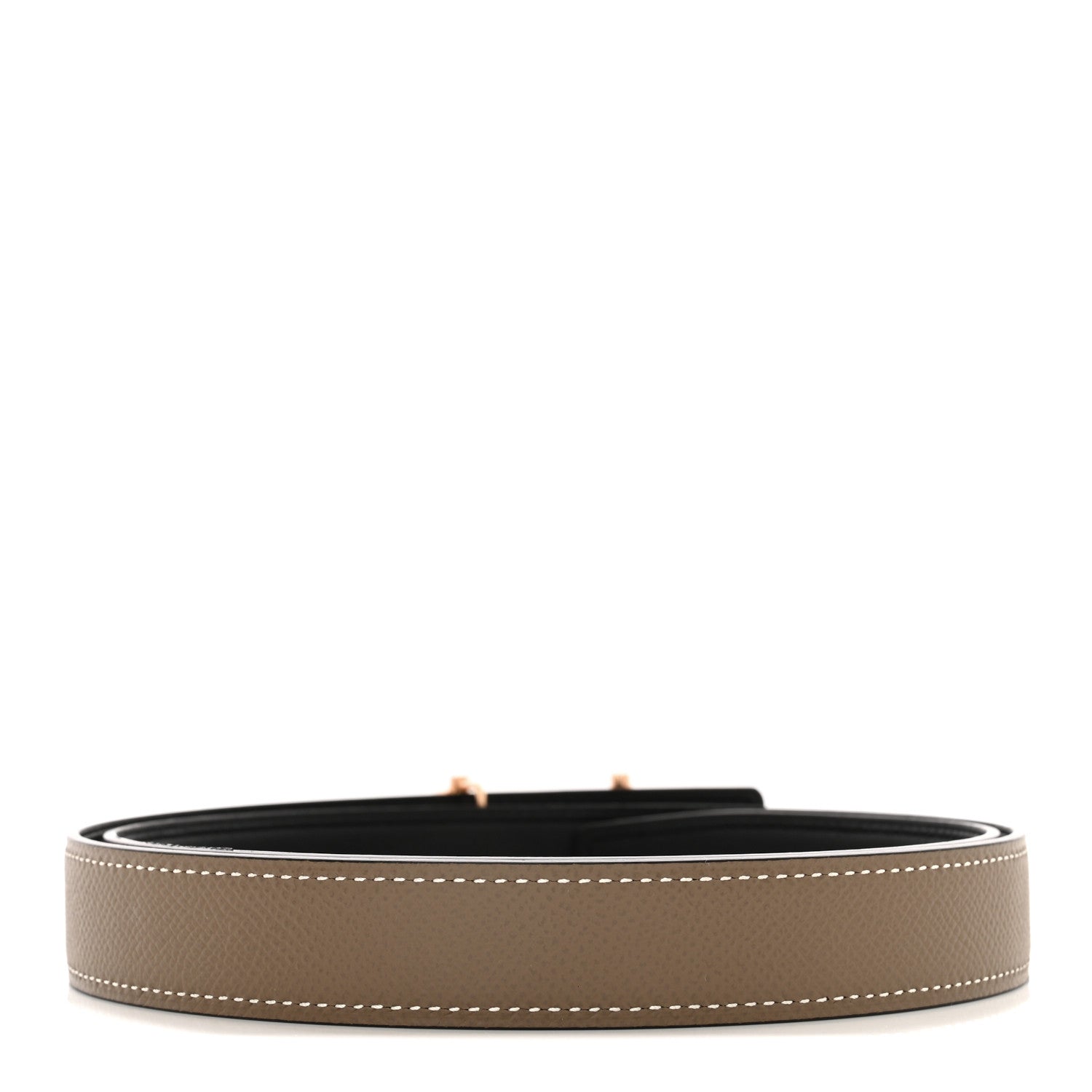 Hermes Swift Epsom 24mm Gamma Belt 85 Black Etoupe 2 of 6