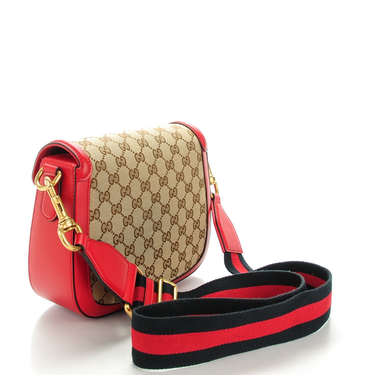 Gucci Monogram Ruinart Calfskin Medium Lady Web Shoulder Bag Beige Ebony Hibiscus Red 3 of 7