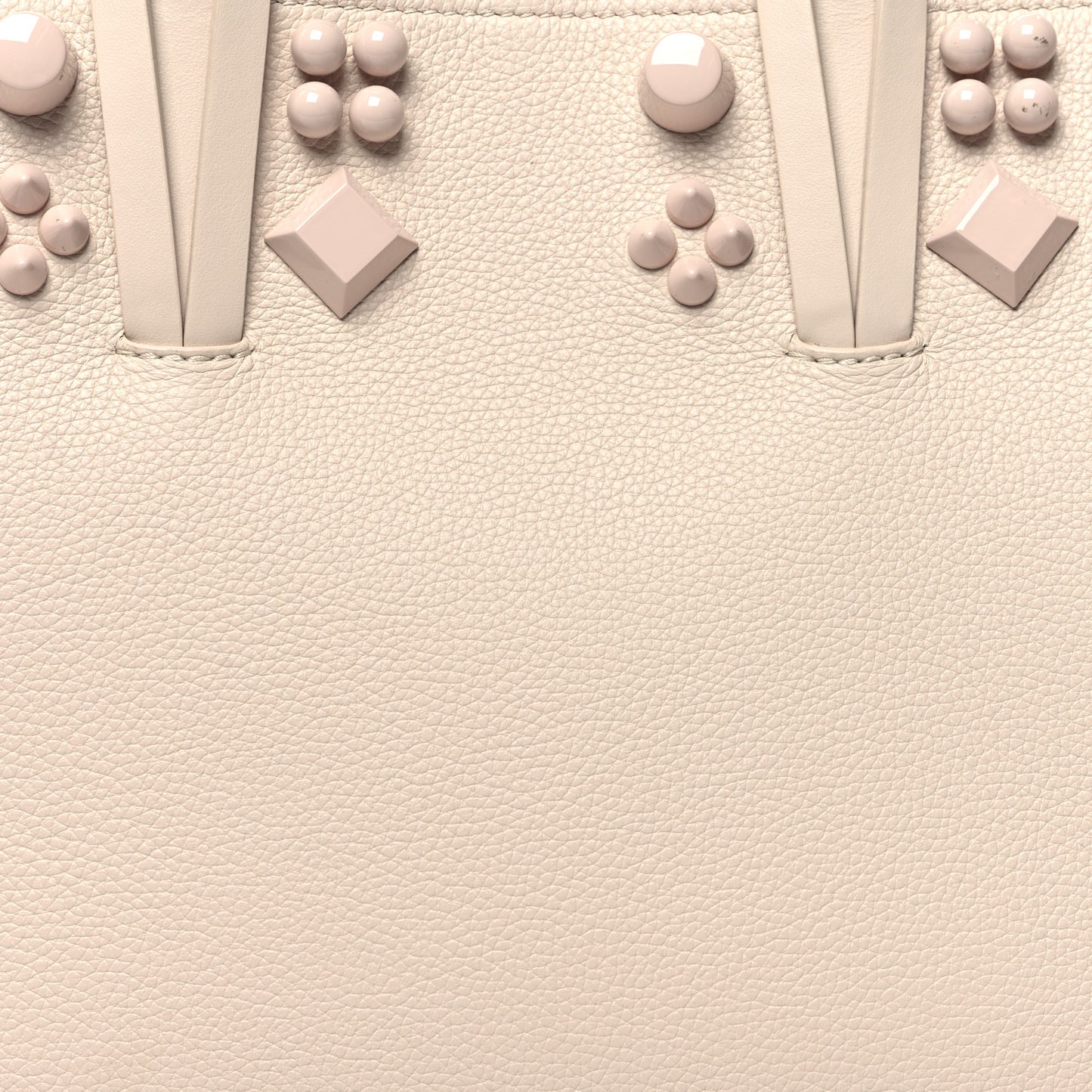 Calfskin Empire Spike Studded East West Cabata Tote Leche