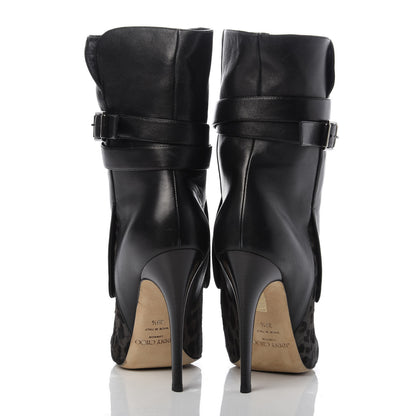 Jimmy Choo Pony Hair Leopard Nappa Blaine Boot 39.5 Smoke Black 6 of 9