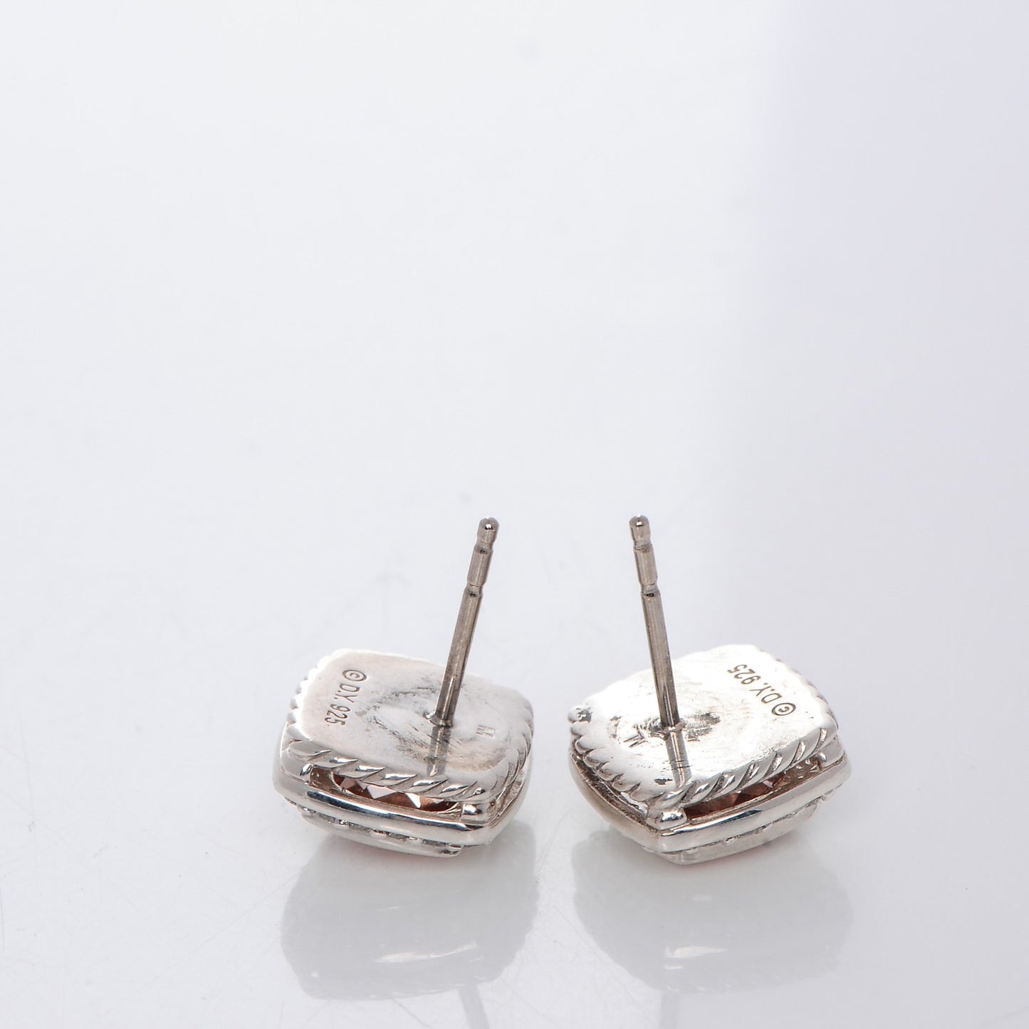 Sterling Silver Diamond Morganite 7mm Petite Albion Earrings