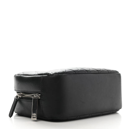 Chanel Lambskin Quilted Medium Curvy Pouch Cosmetic Case Black 4 of 10