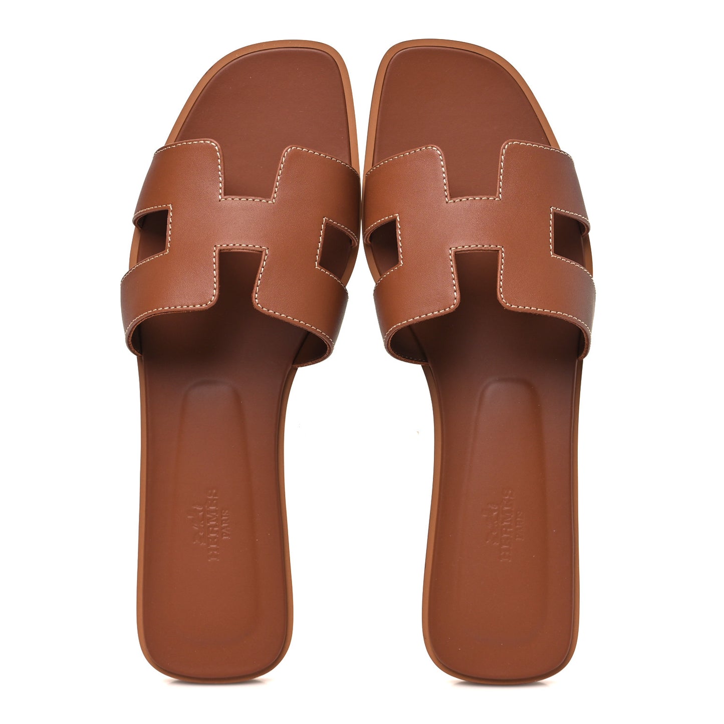 Box Calfskin Oran Sandals 41 Gold