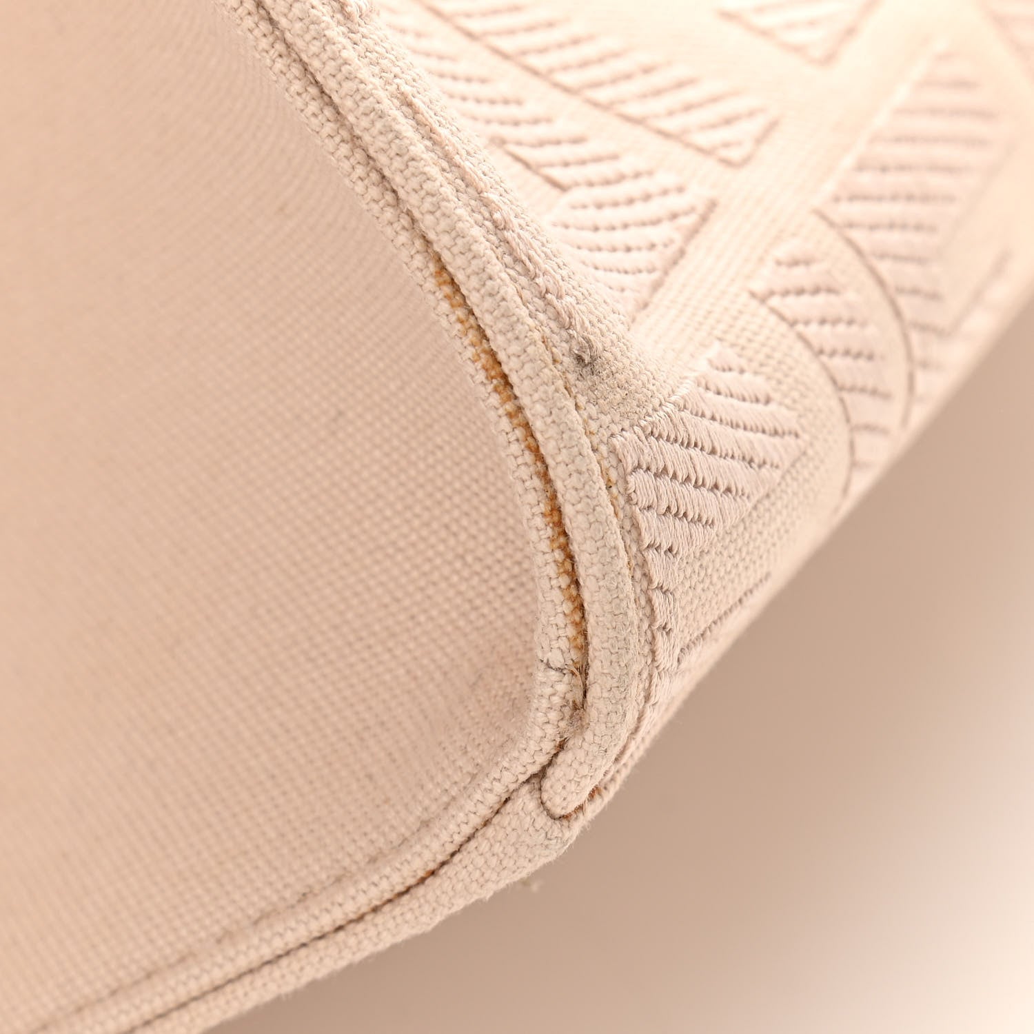 Fendi Canvas Vitello King FF Embroidered Medium Peekaboo X-Tote Poudre 13 of 13