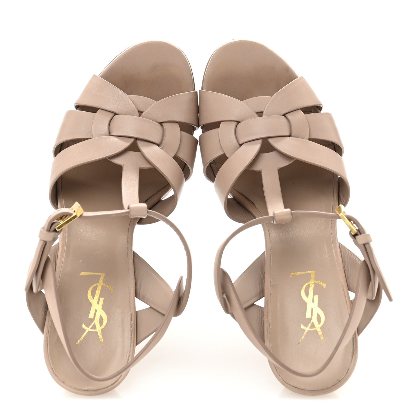 Calfskin Tribute 105 Platform Sandals 38 Nude