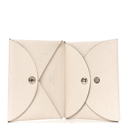 Hermes Chevre Mysore Calvi Duo Card Case Mushroom 5 of 7