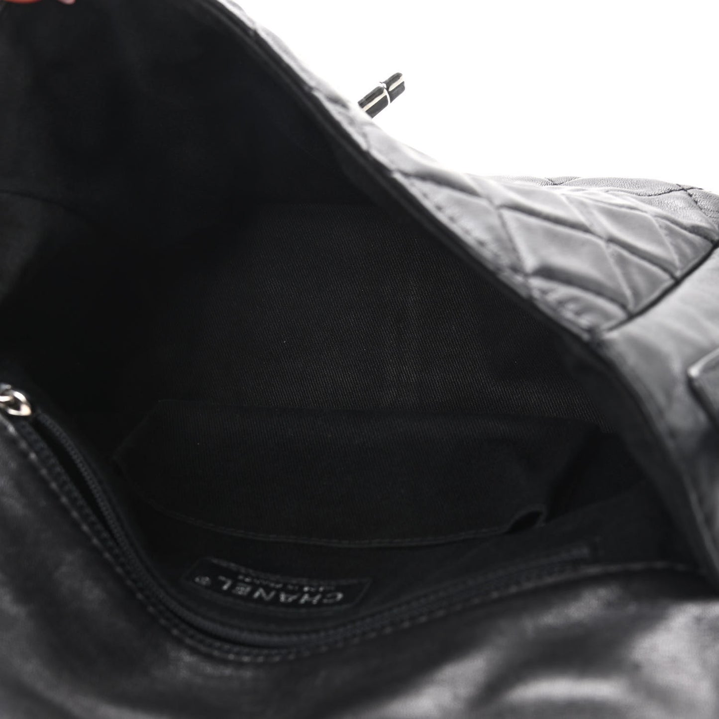 Lambskin Quilted Messenger Bag Black