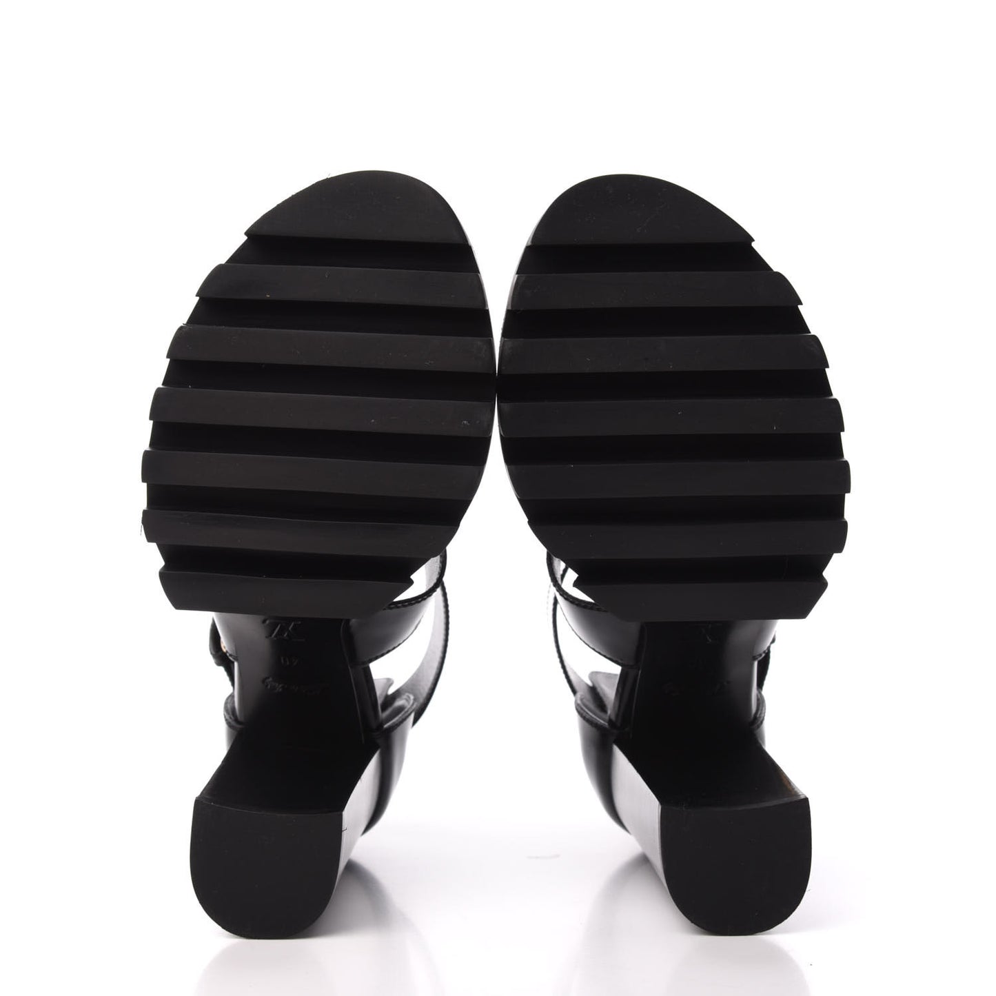 Glazed Calfskin Monogram Star Trail Sandals 40 Black
