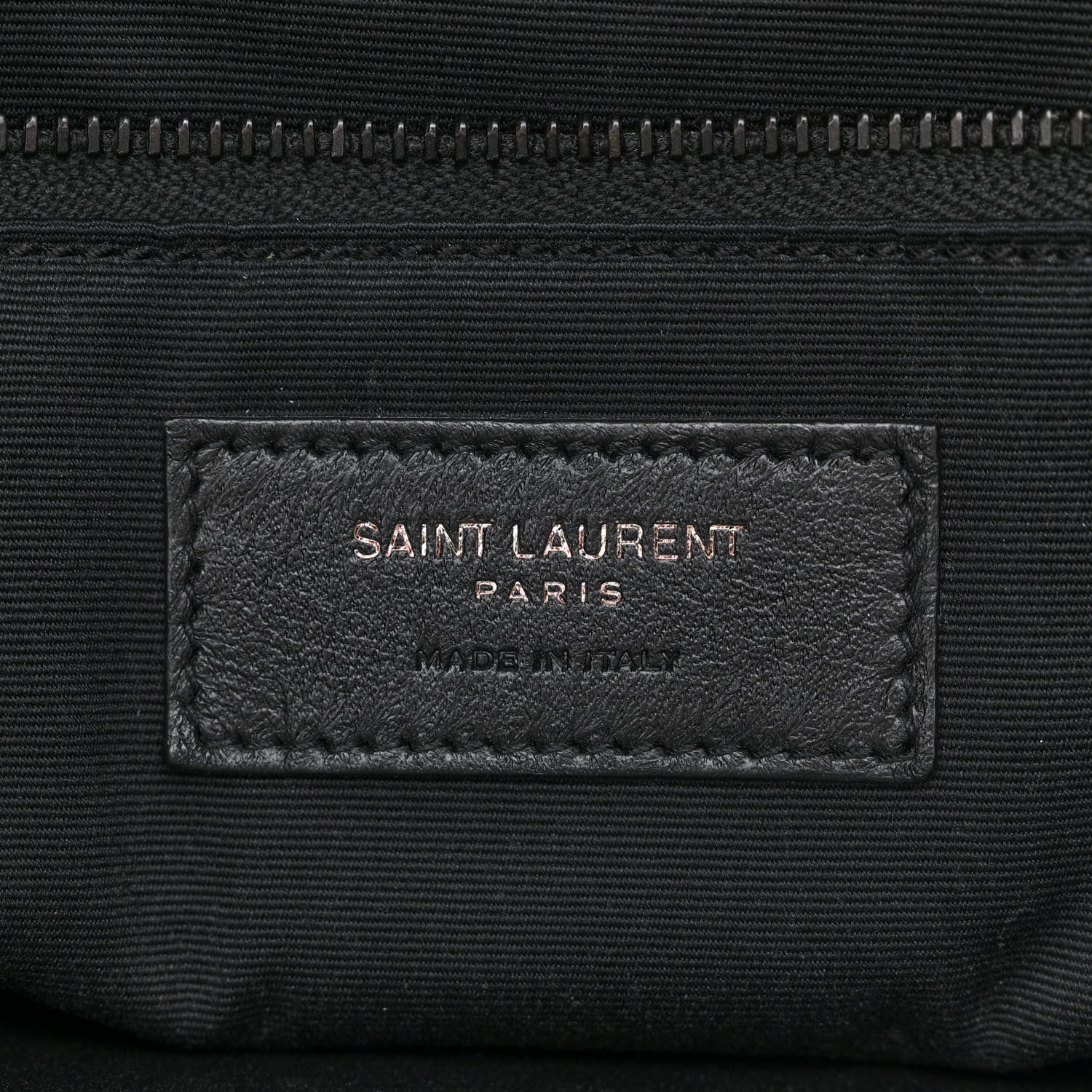 Saint Laurent Crinkled Calfskin Crocodile Embossed Monogram Medium Niki Chain Satchel Black 6 of 10
