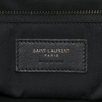Saint Laurent Crinkled Calfskin Crocodile Embossed Monogram Medium Niki Chain Satchel Black 6 of 10