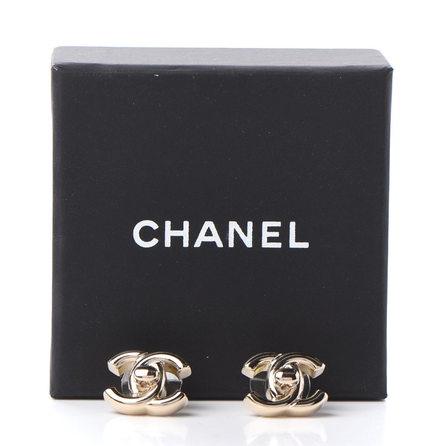 Metal CC Turnlock Earrings Gold