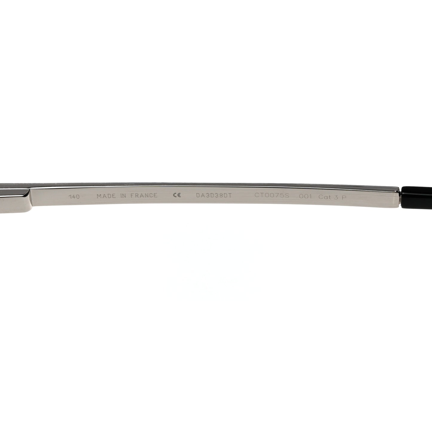 Acetate CT0075S Rectangular Sunglasses Black Silver Grey