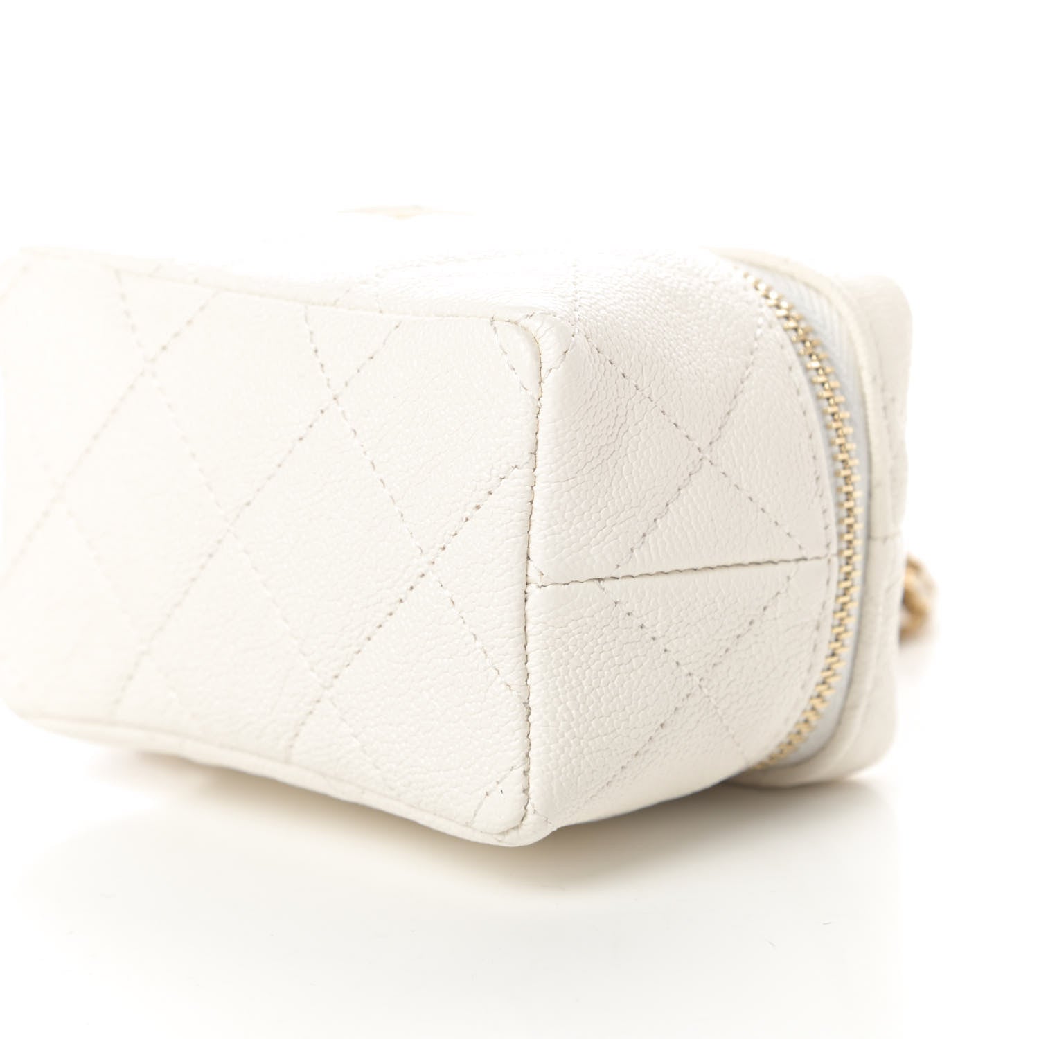 Chanel Caviar Quilted Mini Top Handle Vanity With Chain White 10 of 11