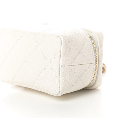 Chanel Caviar Quilted Mini Top Handle Vanity With Chain White 10 of 11