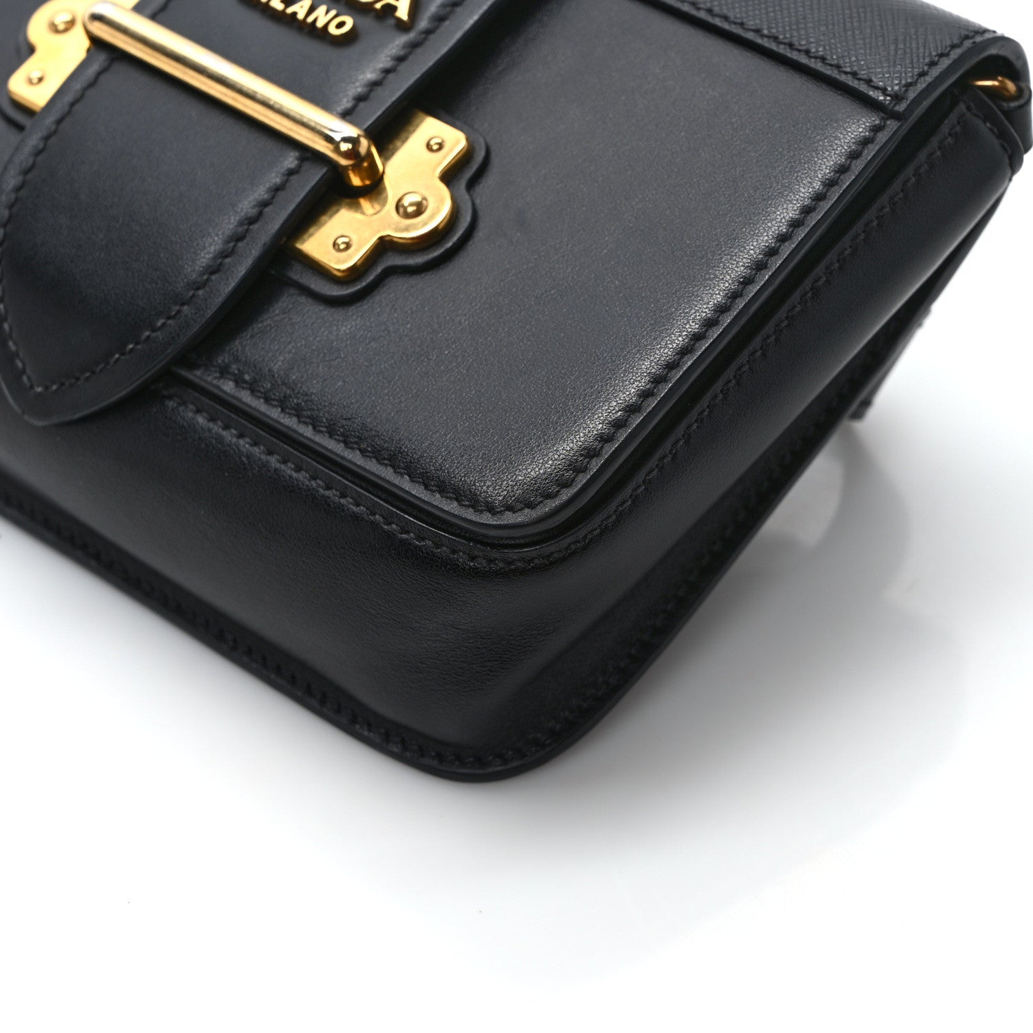 Prada Saffiano City Calf Cahier Belt Bag Black 11 of 12